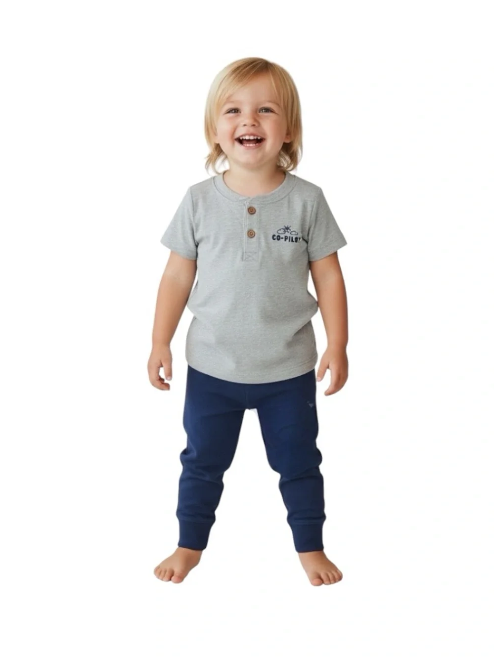 Carter's Navy, Gray & Cream Airplane 3-Piece Outfit Set
